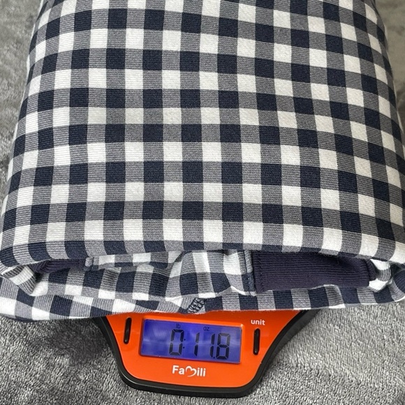 Draper James Sweatshirt Women’s Size Small Navy White Gingham Check Natalie Top - Picture 11 of 11